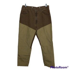 Wrangler Jeans Men's 40x32 Brown Denim Double Knee Rugged Wear Work